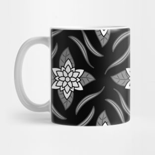 Black and white flower pattern design Mug